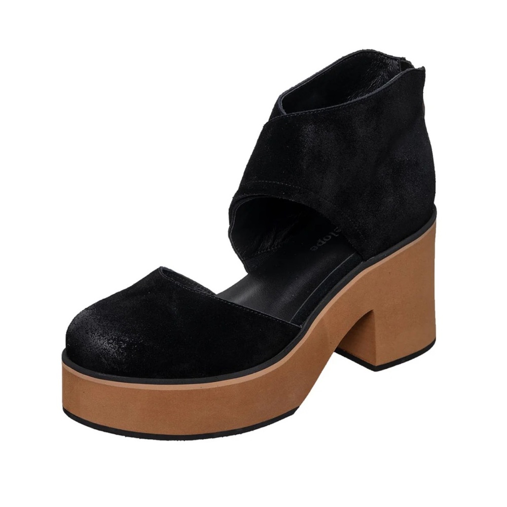 Antelope Iris Suede Wedge Chuck Heel Closed Toe Clogs 10 NWOB - Picture 2 of 13